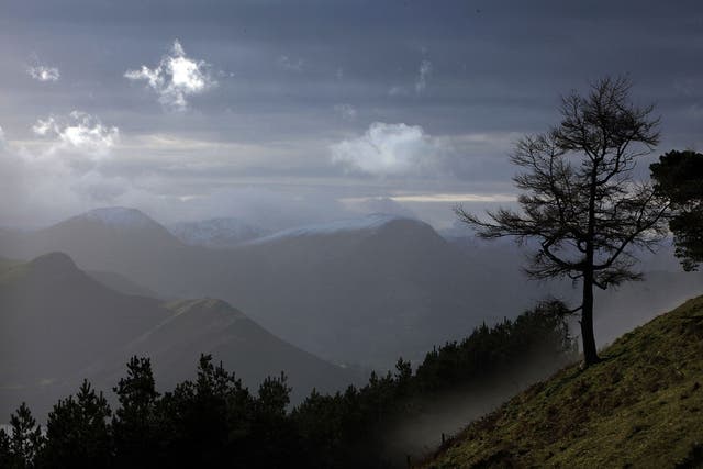 A view of across the Lakeland Fells from on top of Latrigg on December 4, 2009 in Keswick, England.