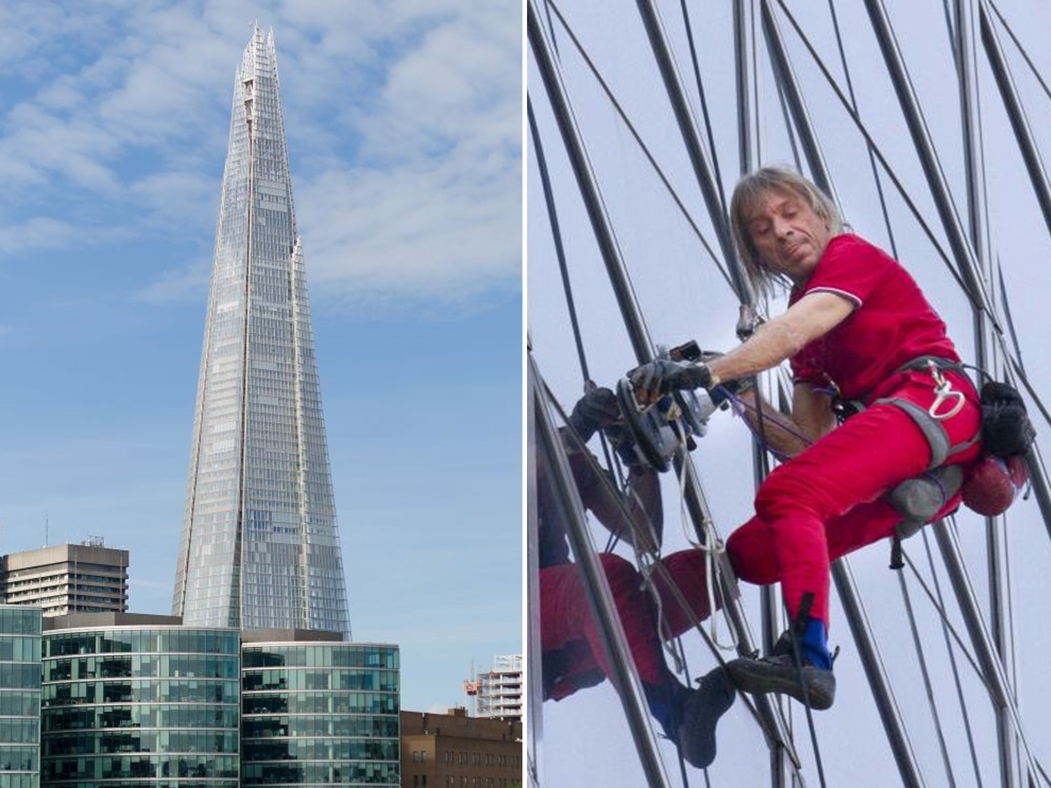 Alain Robert, right, won't be going anywhere near London's Shard after its owners were granted a high court injunction after health and safety fears