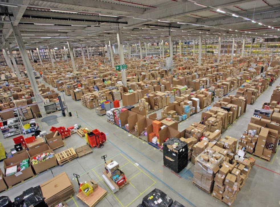 Amazon’s giant distribution centre near Swansea, one of eight in the UK