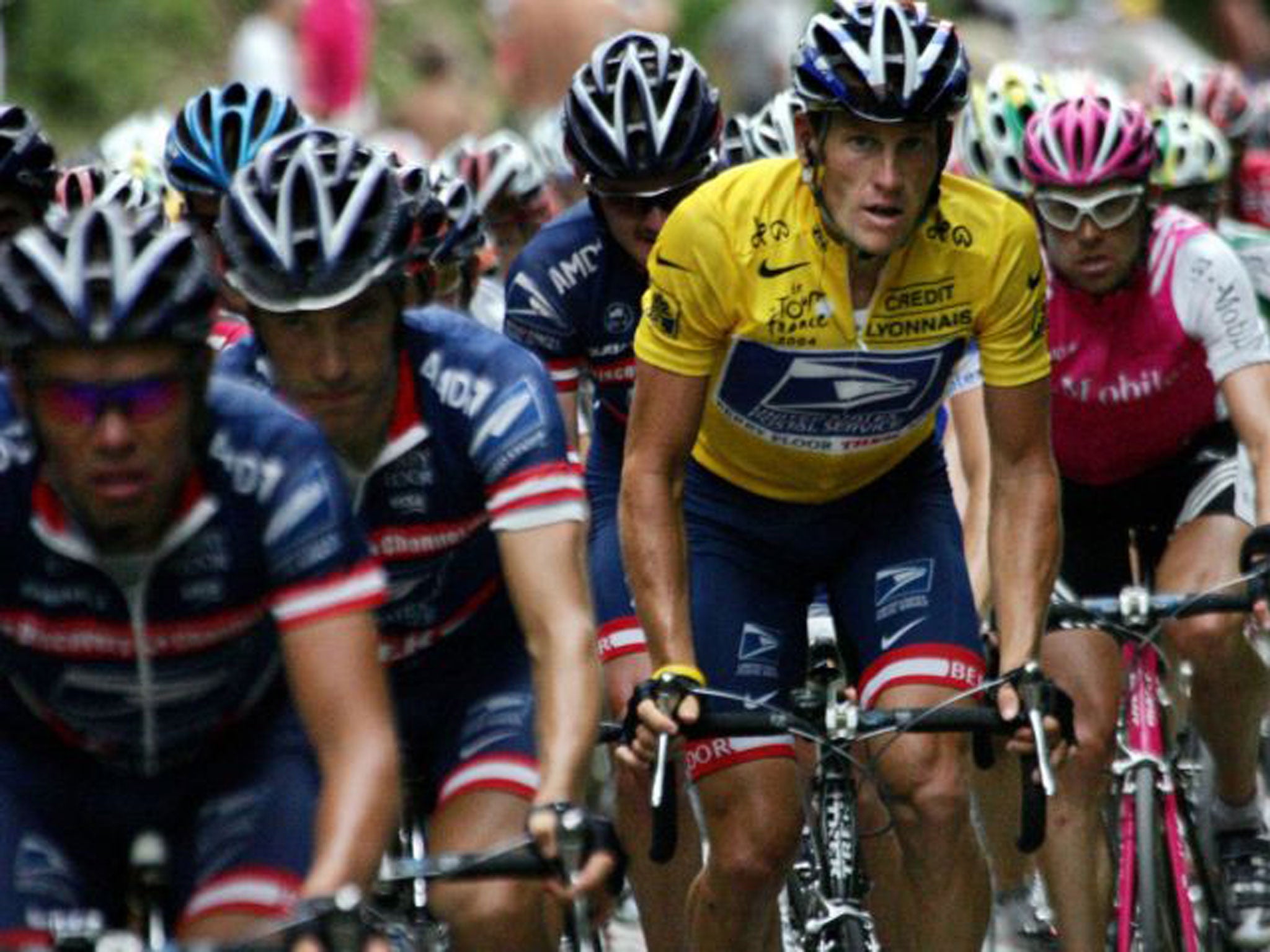 Lance Armstrong competes in the 2004 Tour de France