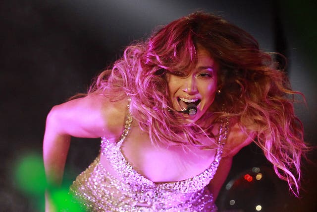 Lopez in concert in Shanghai, China, earlier in her Dance Again tour
