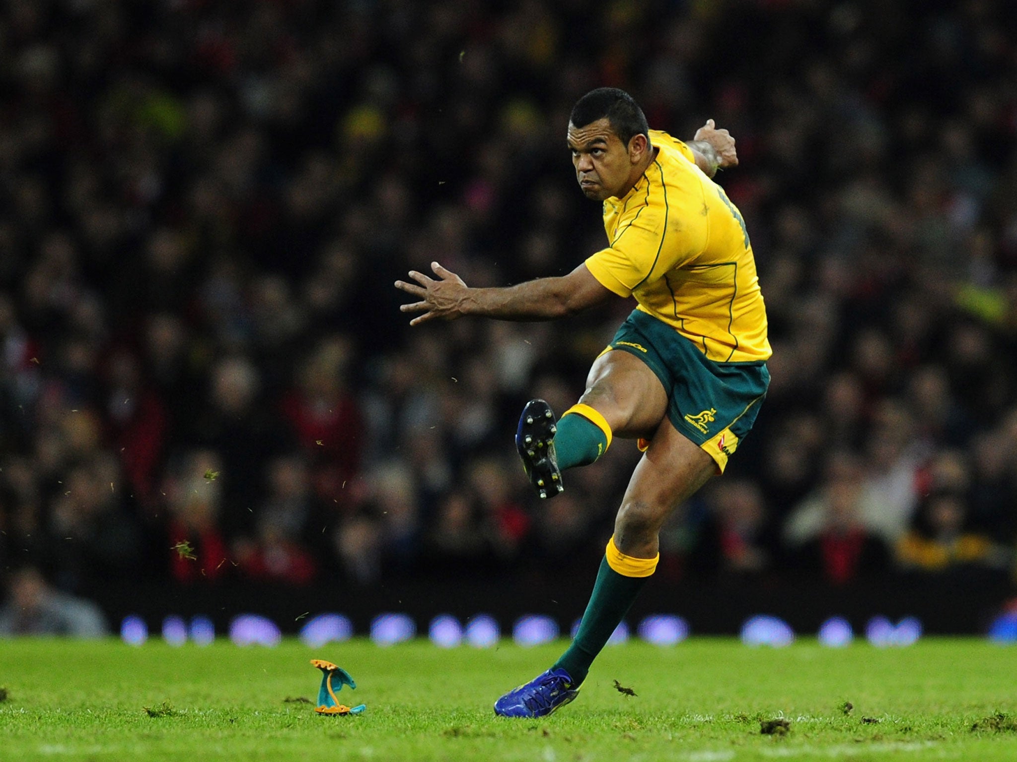 Australia's Kurtley Beale impressed for his side against scoring a vital last minute try