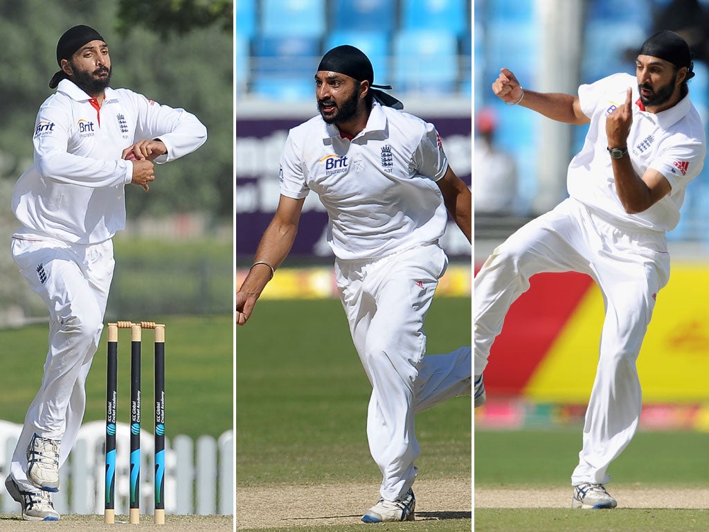 Throwing shapes: Monty Panesar has changed his celebration after taking a wicket, teaching himself some Bollywood dance moves