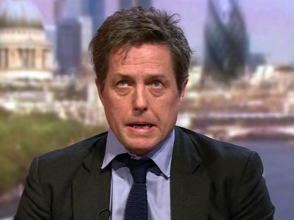 Hugh Grant said the report was at the 'mild end of what everyone hoped for'