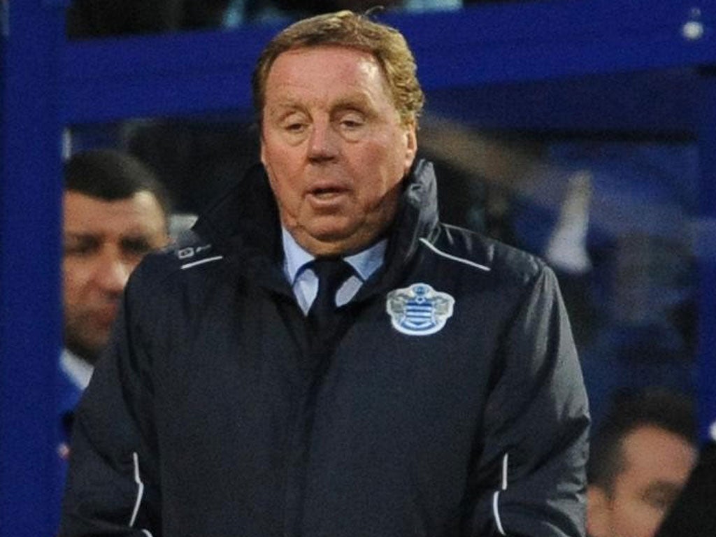 Harry Redknapp shows his frustration at QPR’s failure to win