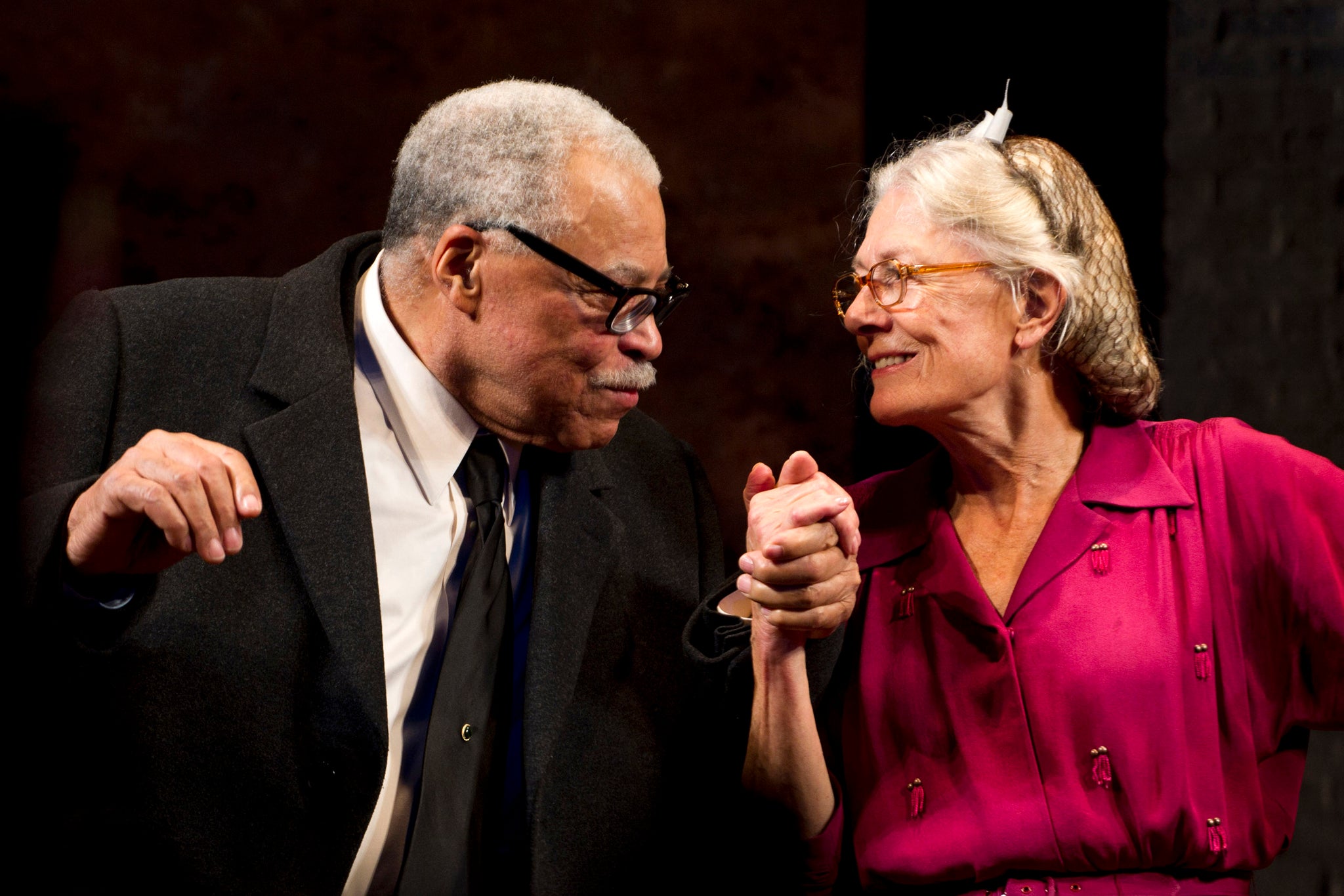 James Earl Jones, left, and Vanessa Redgrave appear at the curtain call for the opening night of "Driving Miss Daisy" on Broadway in New York.  Vanessa Redgrave and James Earl Jones are reuniting onstage to play lovers Beatrice and Benedick in Shakespeare