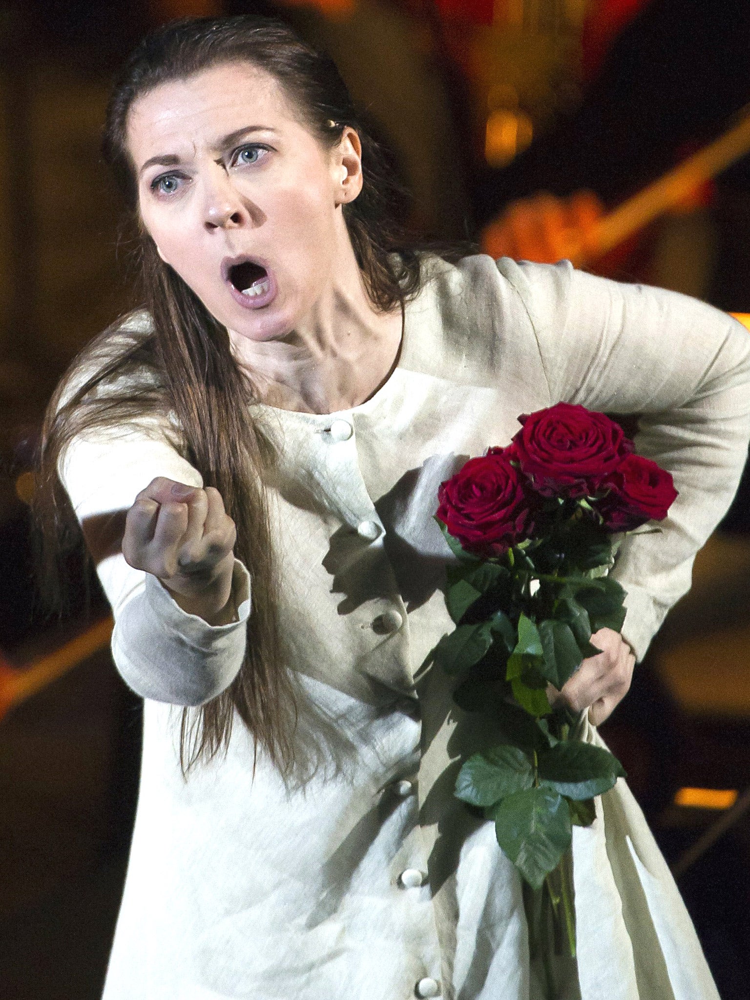 Patrizia Ciofi performs during a rehearsal of Italian Giuseppe Verdi opera 'Rigoletto' last year