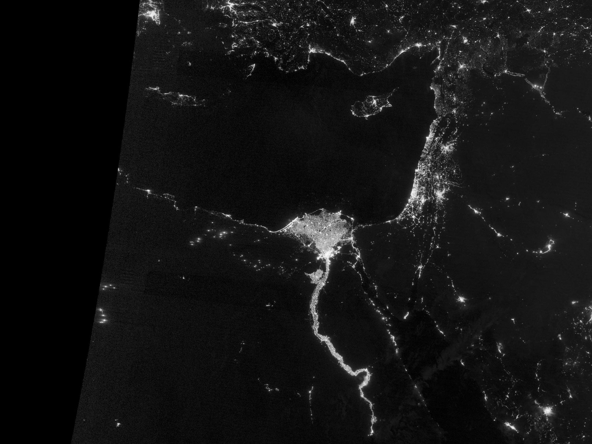 Earth satellite image at night — 2