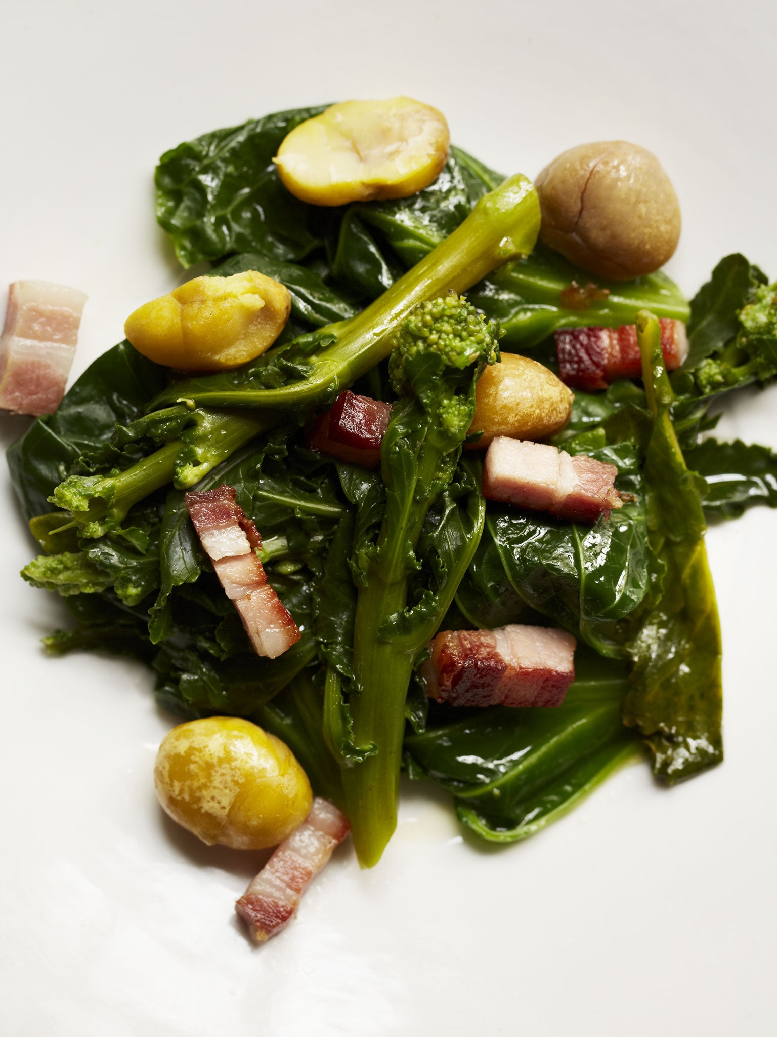 Greens and chestnuts