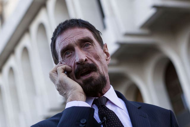 John McAfee at the Supreme Court in Guatemala City this week