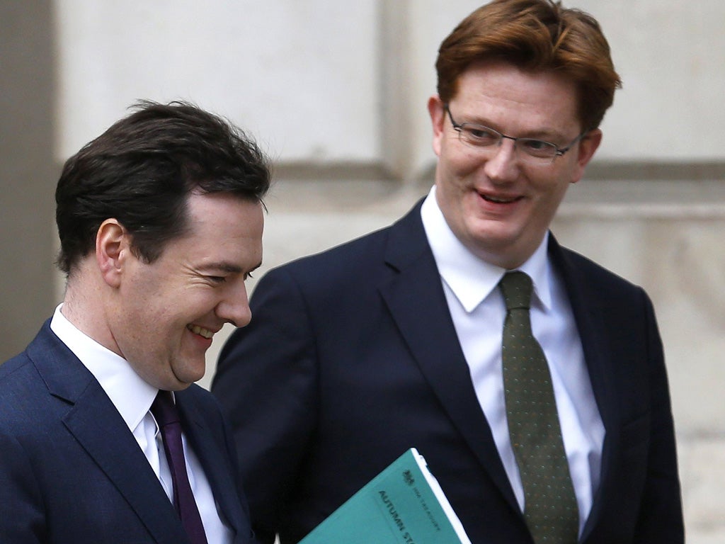 George Osborne with Danny Alexander, Treasury Secretary, this week: the Chancellor presented a mixed bag of a statement