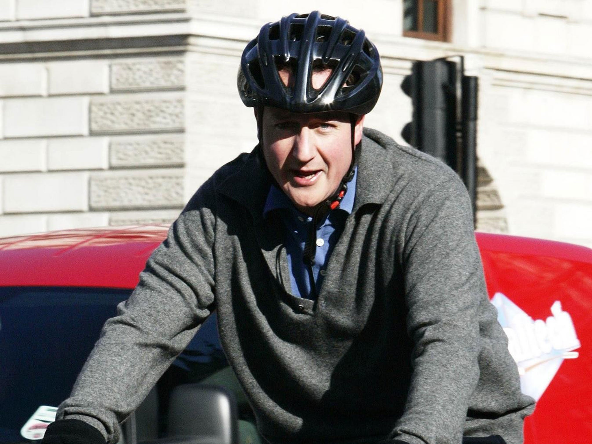 Two wheels good: Cameron used to cycle to work, but it didn’t last