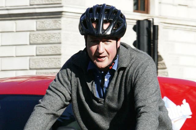 Two wheels good: Cameron used to cycle to work, but it didn’t last
