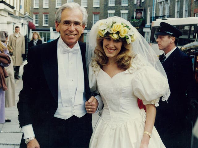 Eva with her father at her wedding in 1992
