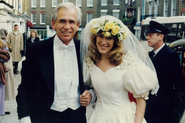 Eva with her father at her wedding in 1992