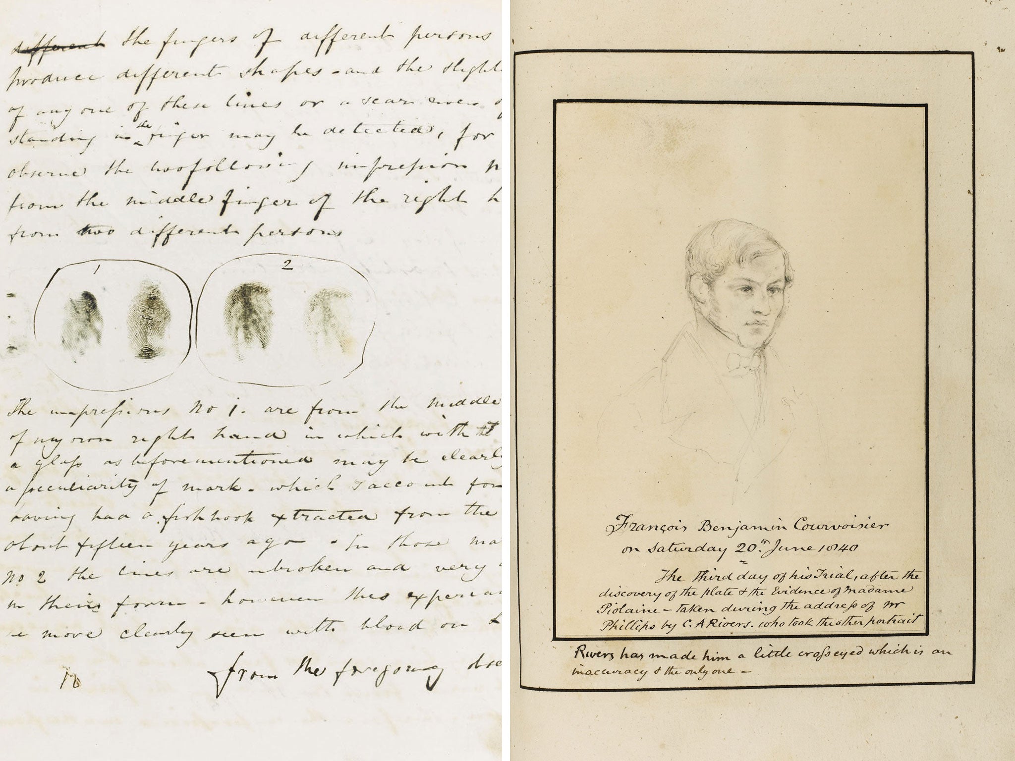 Ahead of his time: The 1840 letter and a sketch of the accused, to be auctioned this week