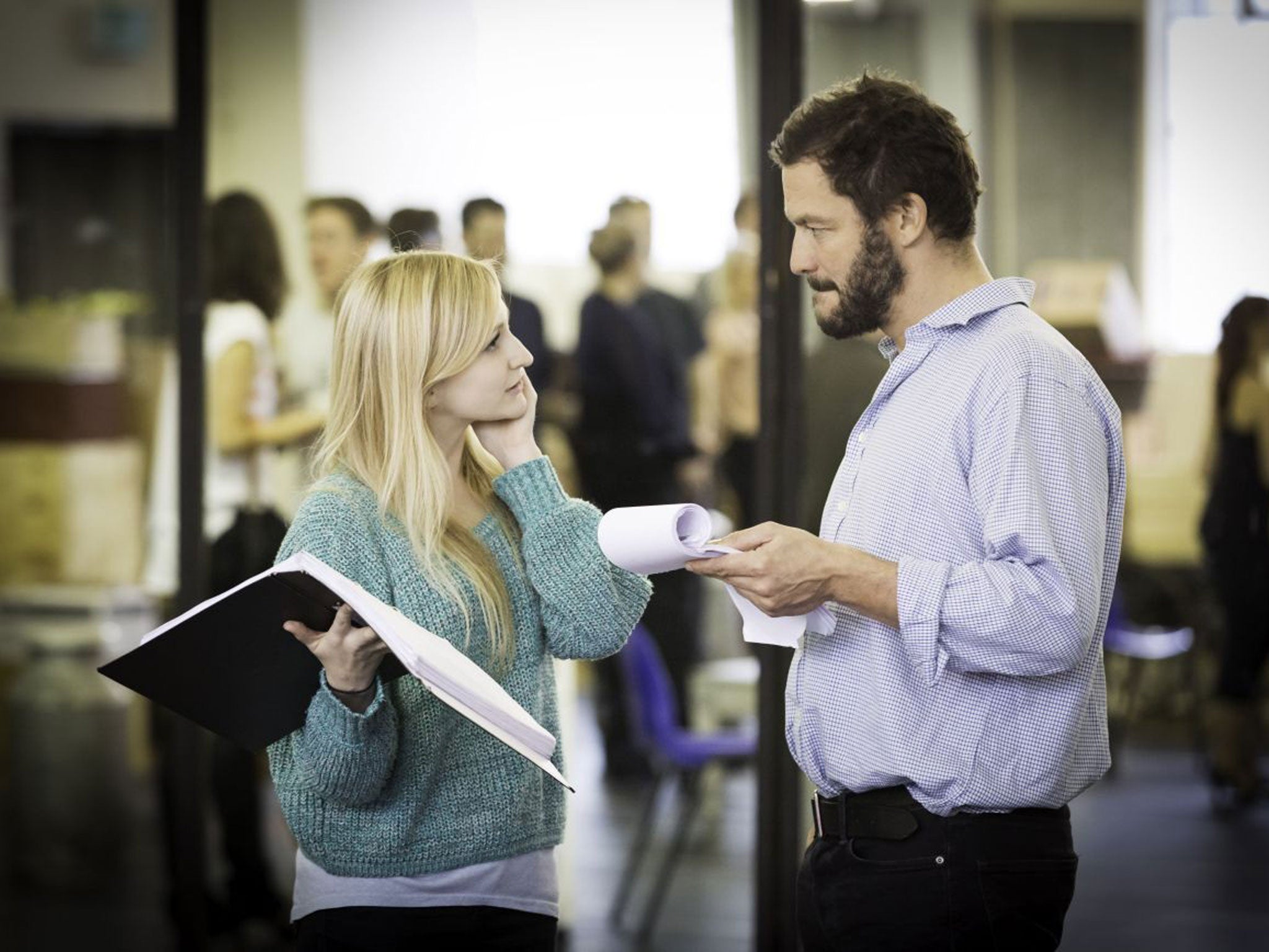 He’s grown accustomed to her face: Carly Bawden and Dominic West in rehearsals for ‘My Fair Lady’