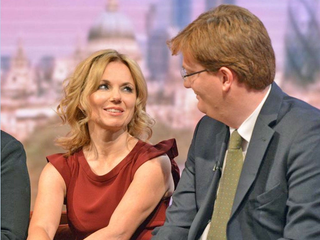 Geri Halliwell and Danny Alexander on The Andrew Marr Show yesterday