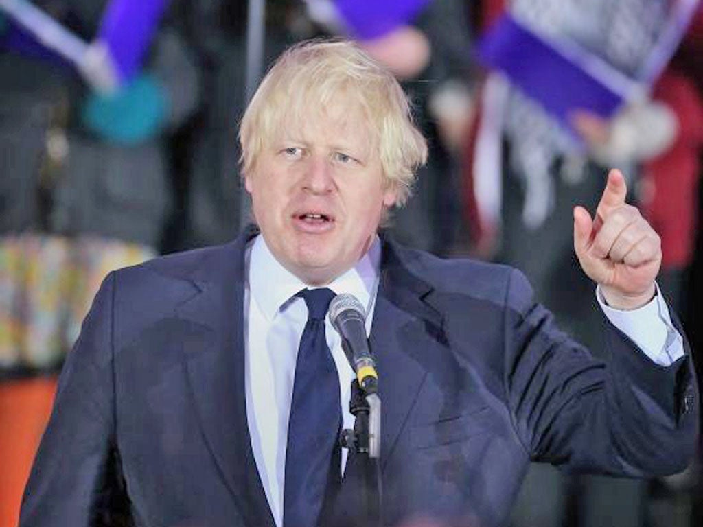 The London Mayor, Boris Johnson, told the Prime Minister to ‘whack it through’