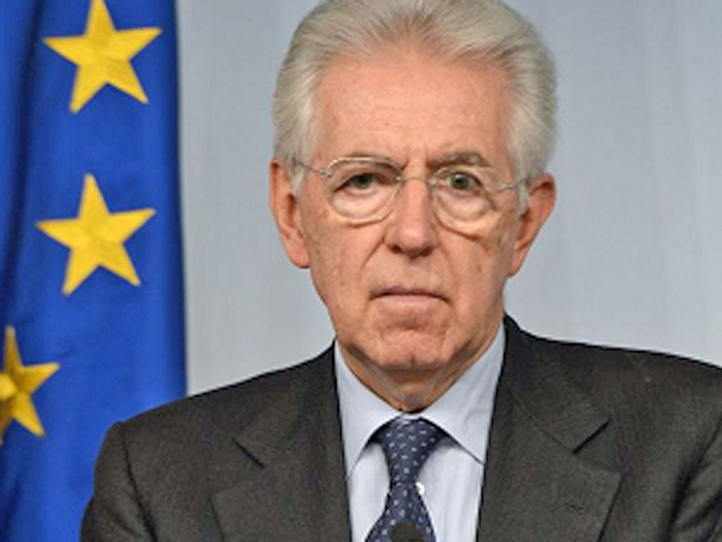Italian Prime Minister Mario Monti intends to resign