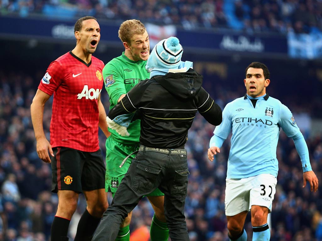Joe Hart stops the fan
