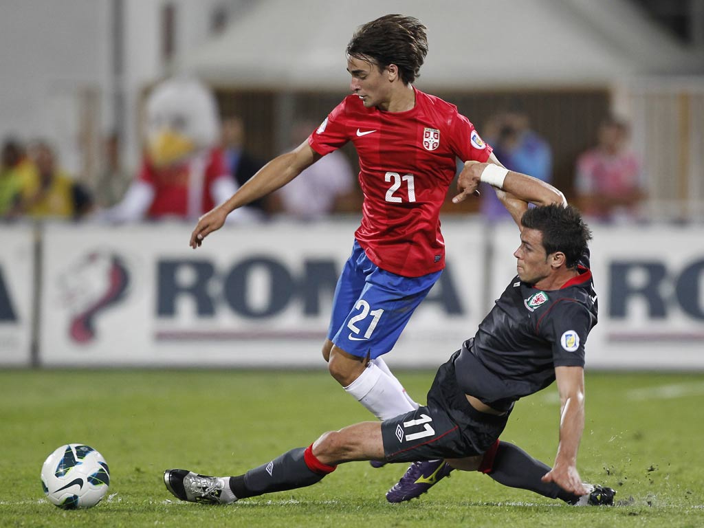 Lazar Markovic in action for Serbia