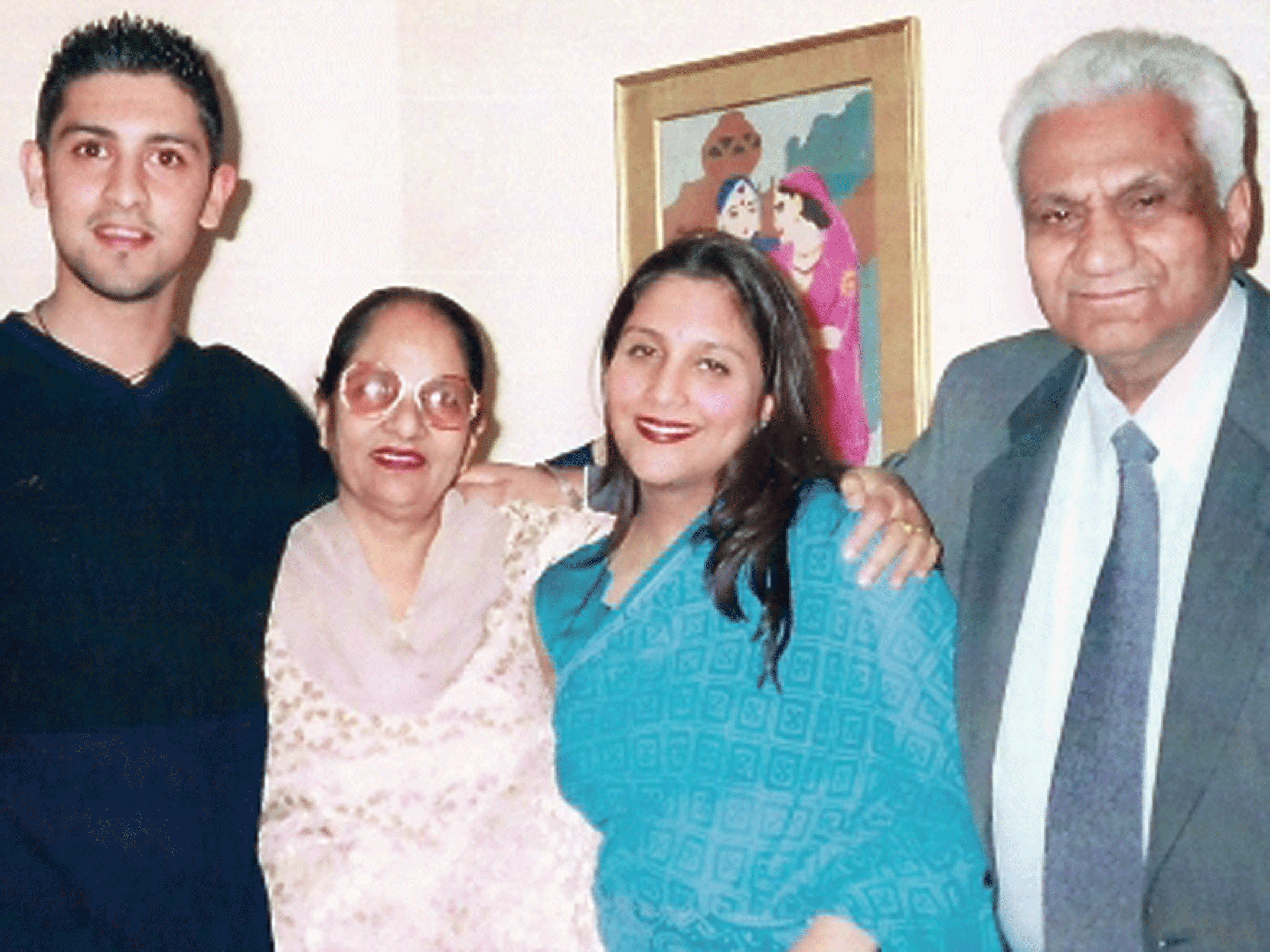 Former sufferer Sunita Pattani (second right) with her family