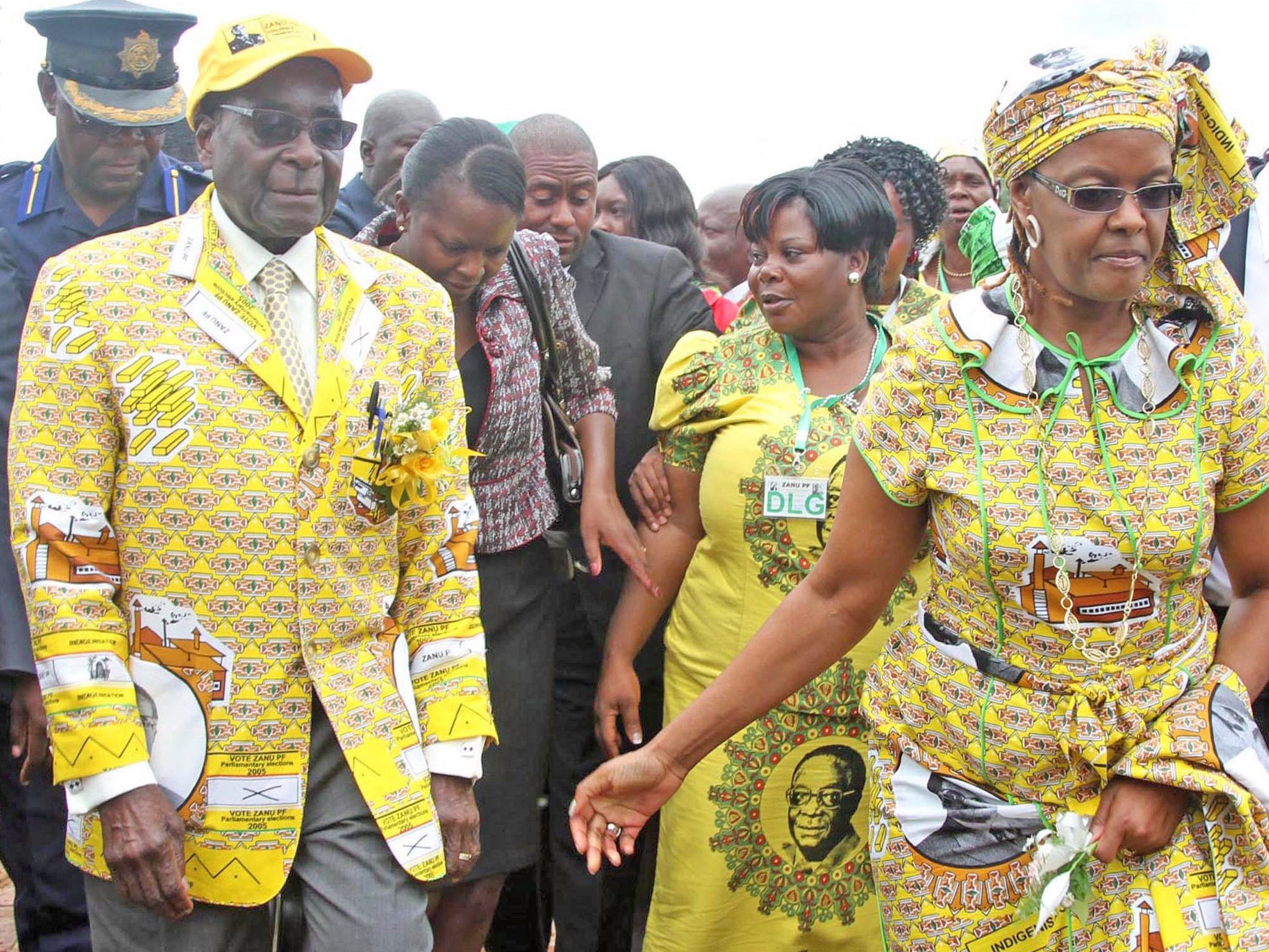 Robert Mugabe with his wife Grace