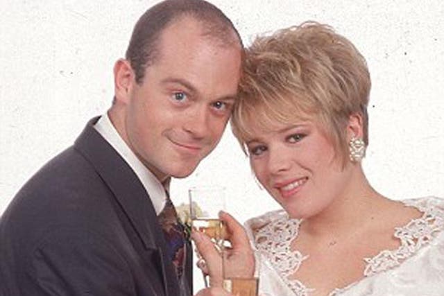 <p><strong>Grant Mitchell and Sharon Watts, 1991, Eastenders</strong></p>
<p>Grant surprised Sharon at Christmas by booking their wedding on Boxing Day without telling her. An annoyed Sharon went ahead with the nuptials and the pair held their reception in the Queen Vic, where there was a sing along. Grant got sentimental and sang &#x2018;You&#x2019;ll Never Walk Alone&#x2019; to Sharon. </p>