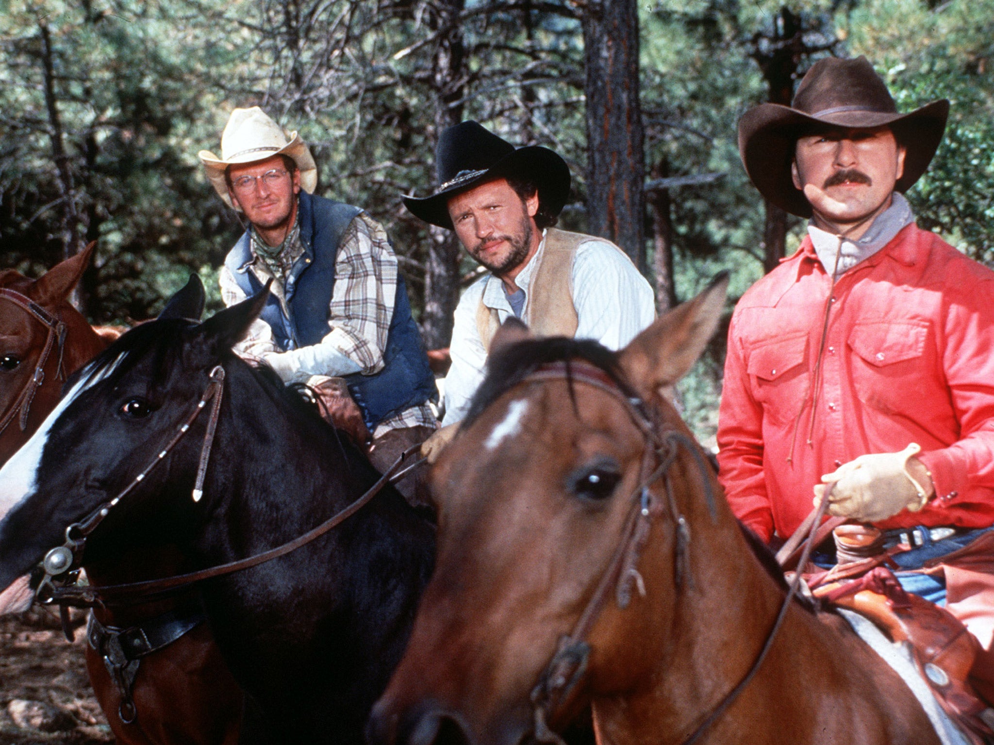 Going back to to nature can boost your brain power (from left) Daniel Stern, Billy Crystal and Bruno Kirby escape their stifling suburban lives in ‘City Slickers’