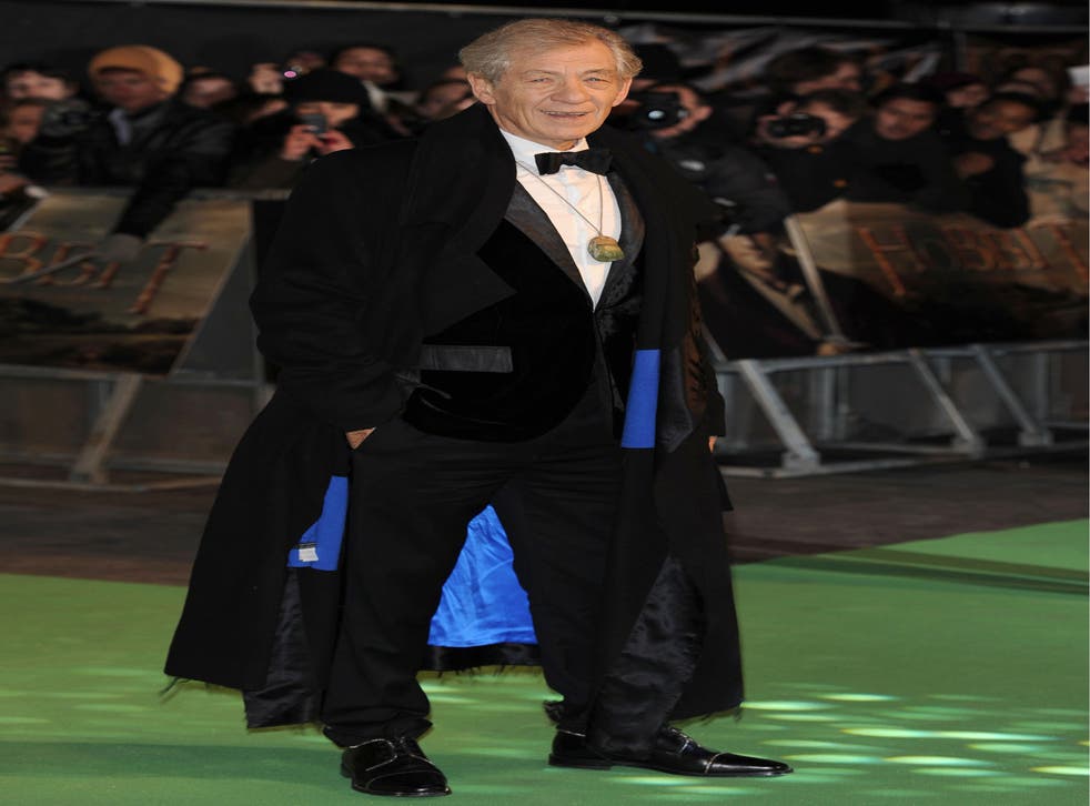 Sir Ian McKellen at the 
 'The Hobbit: An Unexpected Journey' film premiere, London