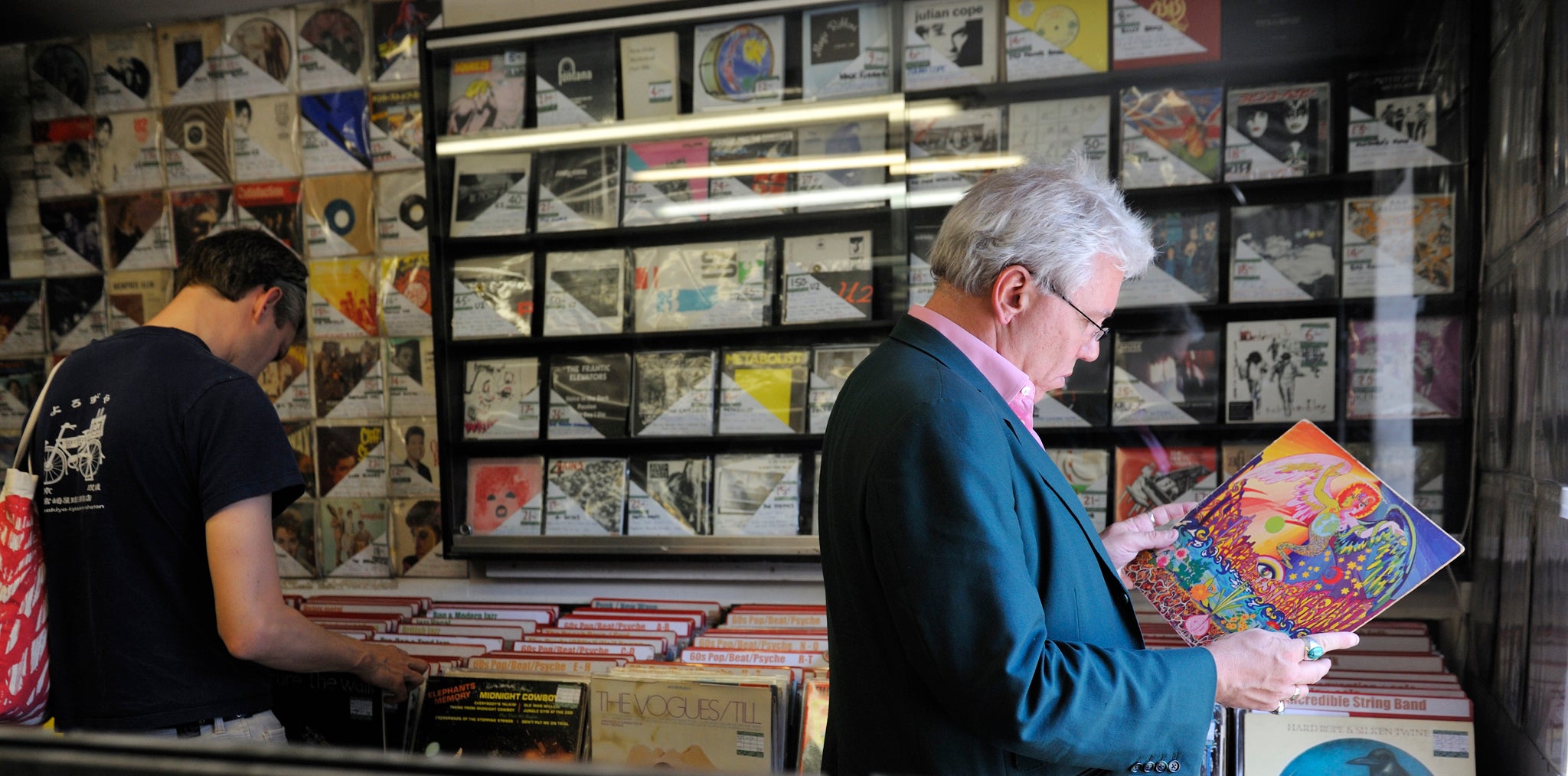 John Walsh browses the shelves at a record shop in Notting Hill