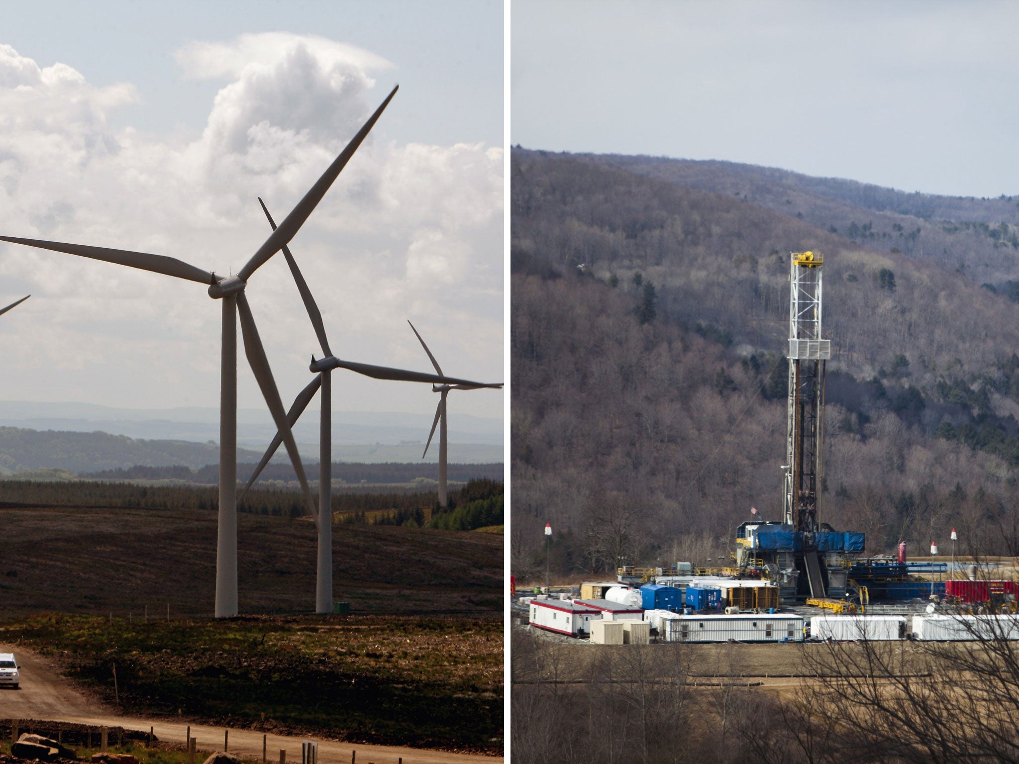 What are the pros and cons of wind farms and fracking?