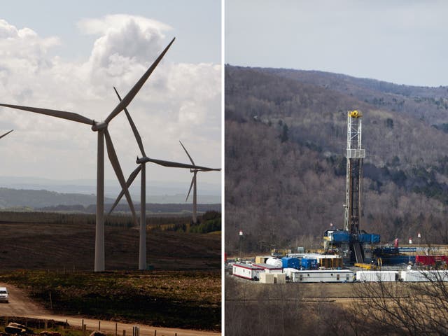 What are the pros and cons of wind farms and fracking?