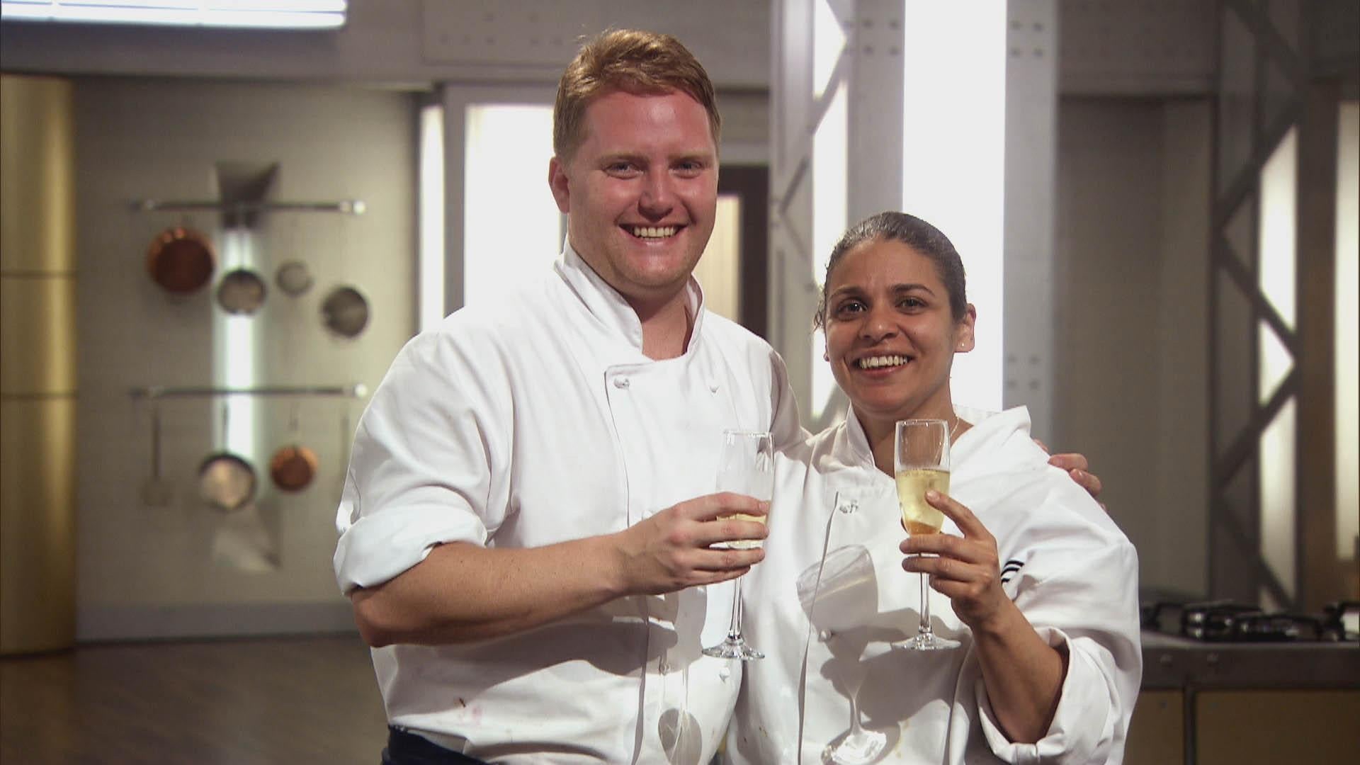 Keri Moss (right), 41, and Anton Piotrowski, 30, who shared the title as MasterChef: The Professionals reached its climax and they still could not be separated.