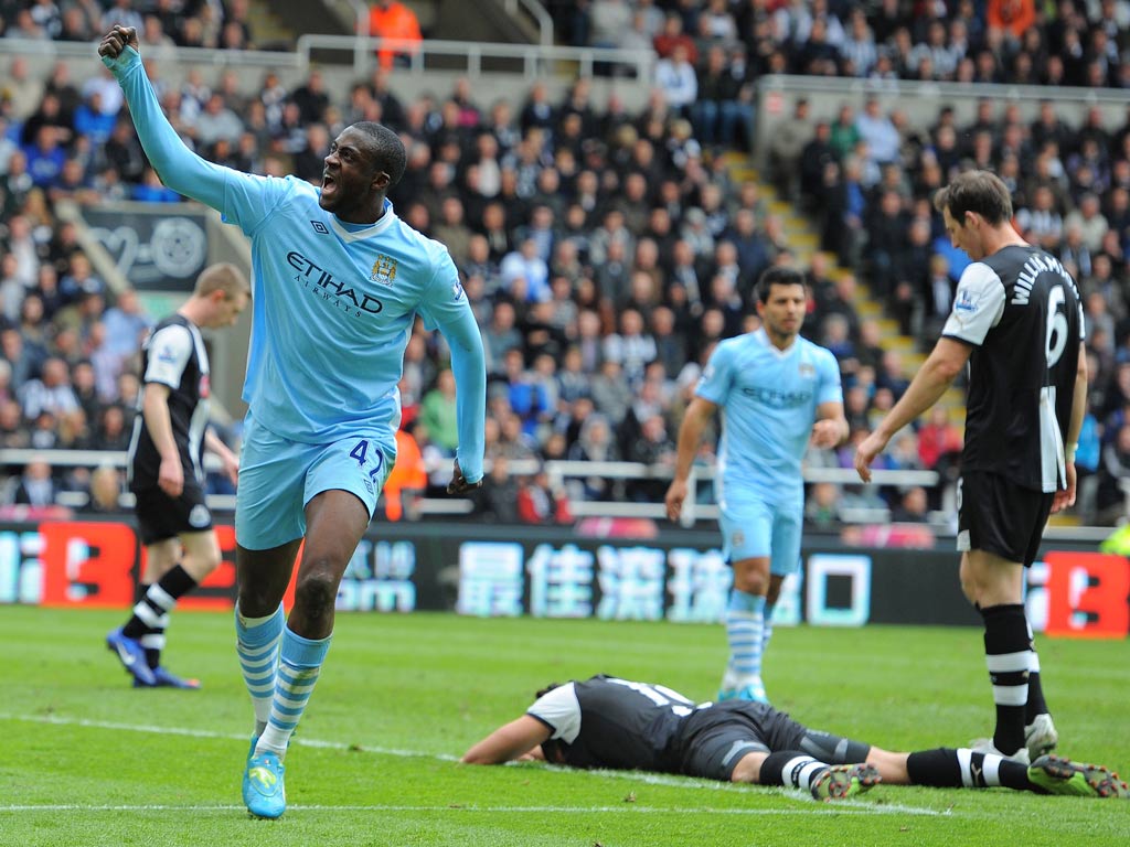 Yaya Toure scores against Newcastle on City's way to the title in 2012