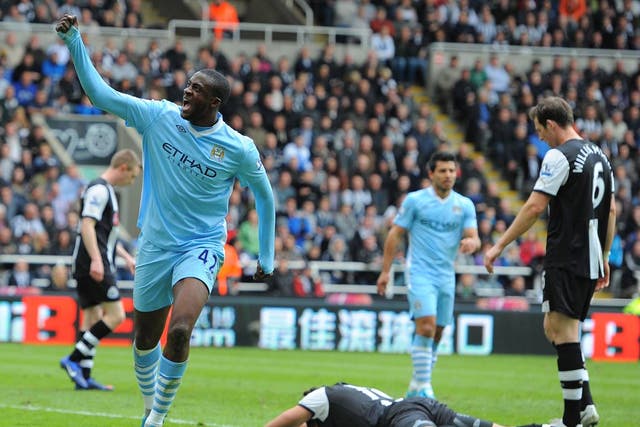 Yaya Toure scores against Newcastle on City's way to the title in 2012