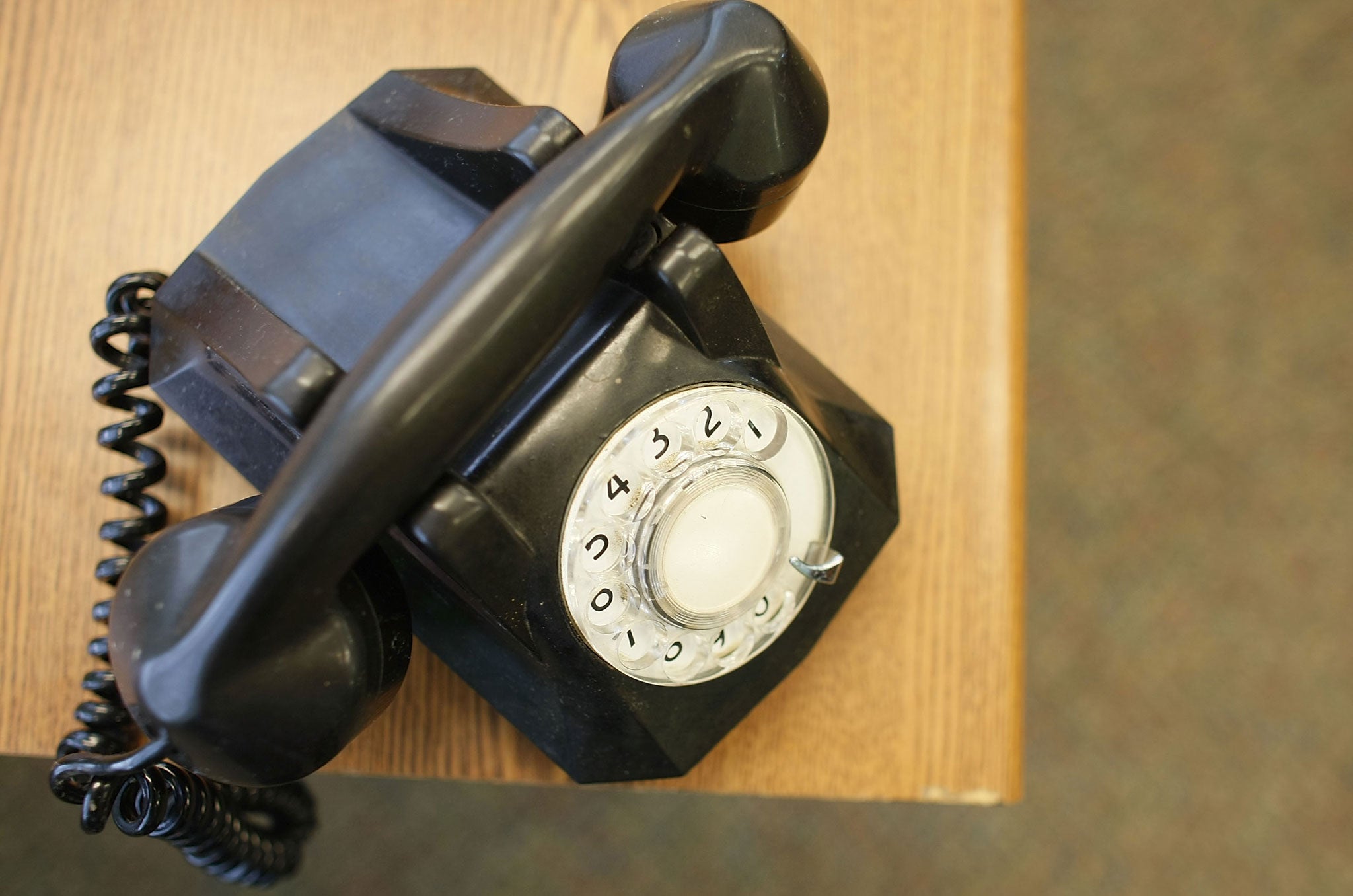 A rotary phone sits on desk of the newly opened Black Police Precinct and Courthouse Museum February 3, 2009 in Miami, Florida.
