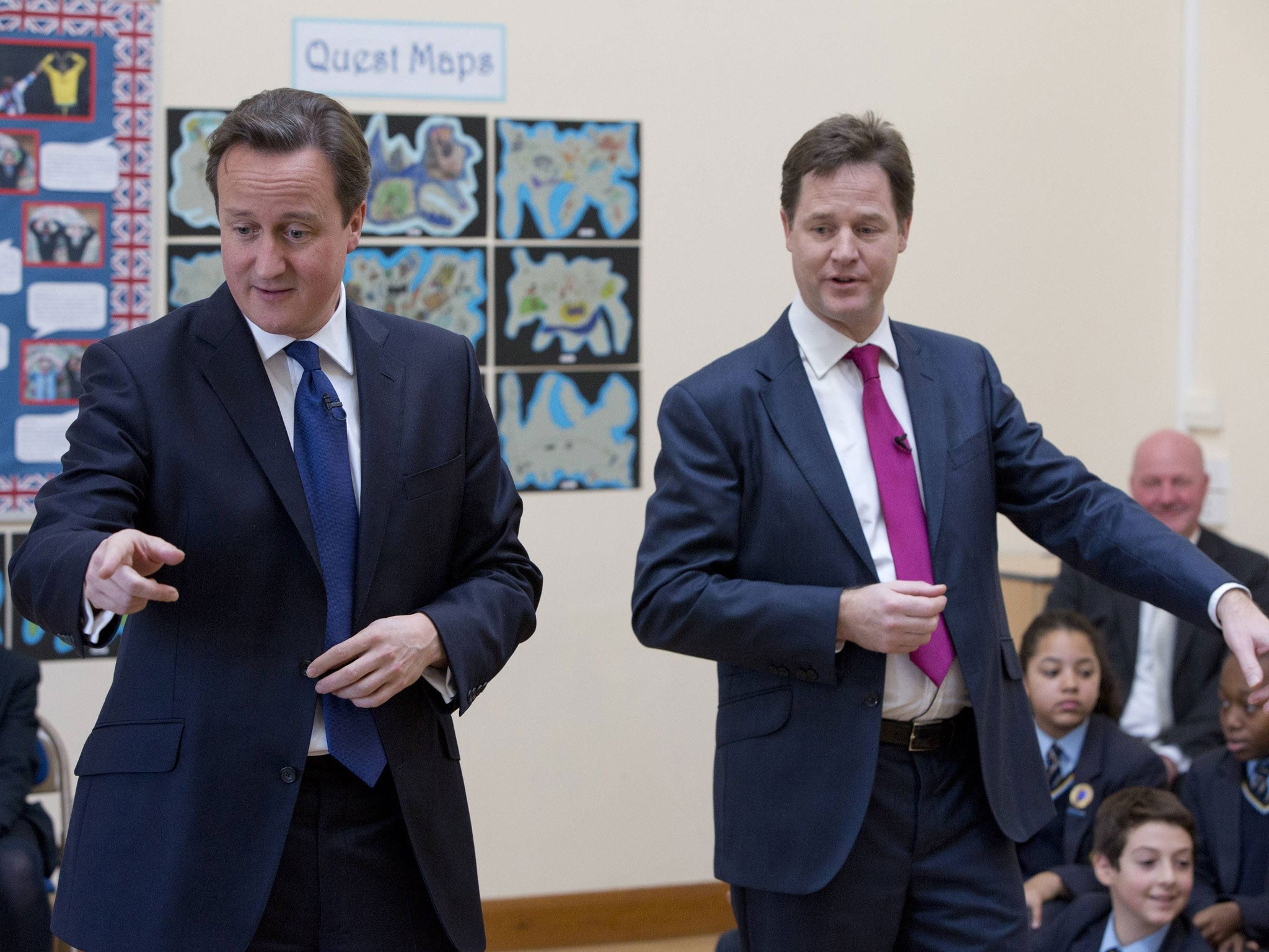 Polls apart: Cameron and Clegg are starting to mark out their separate electoral strategies