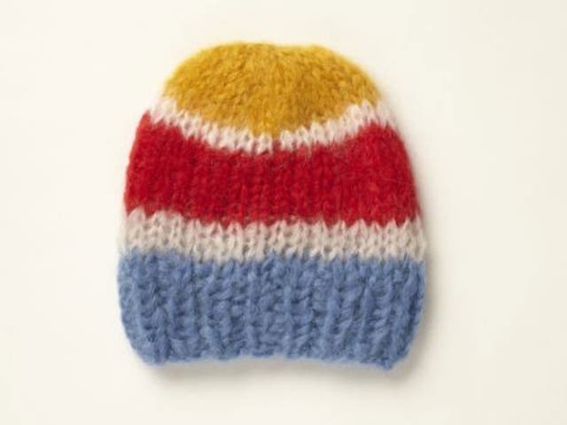 <p>1. Mohair hat</p>

<p>£65, YMC, youmustcreate.com</p>

<p>This chunky cap has a “knitted by nana” charm to it. That's because the Berlin-based, upcoming knitwear-brand Maimi make all of its cosy hats by hand.</p>