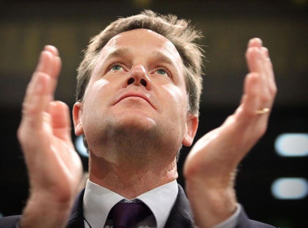Nick Clegg: The Liberal Democrat leader says his party opposed
draconian welfare cuts