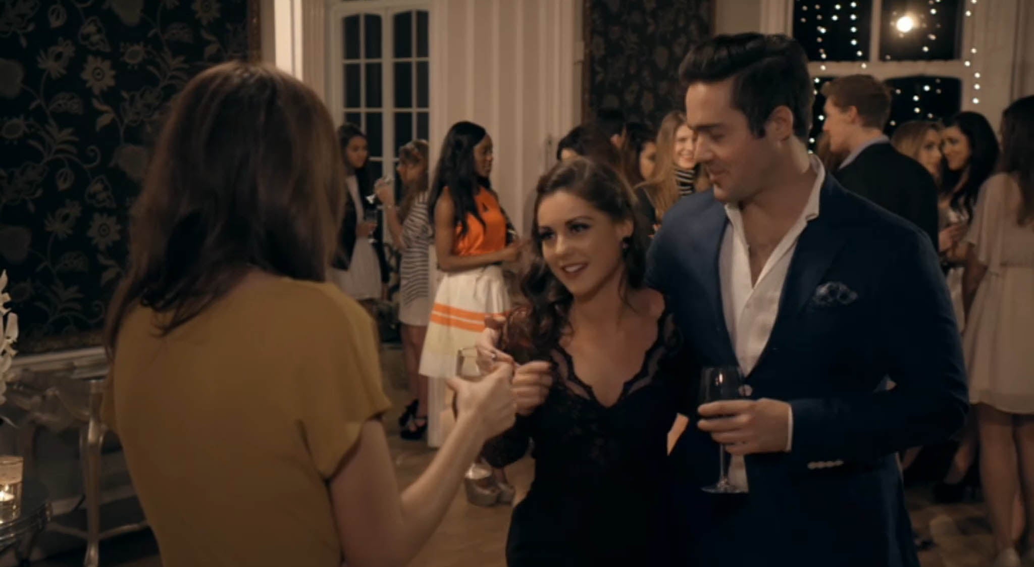 Spencer and Louise talk to Lucy at Mark Francis's party