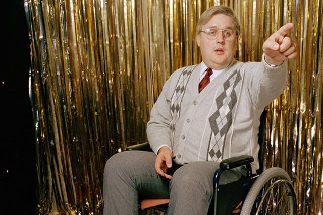 Wheelchair-bound club owner Brian Potter in Peter Kay's Phoenix Nights