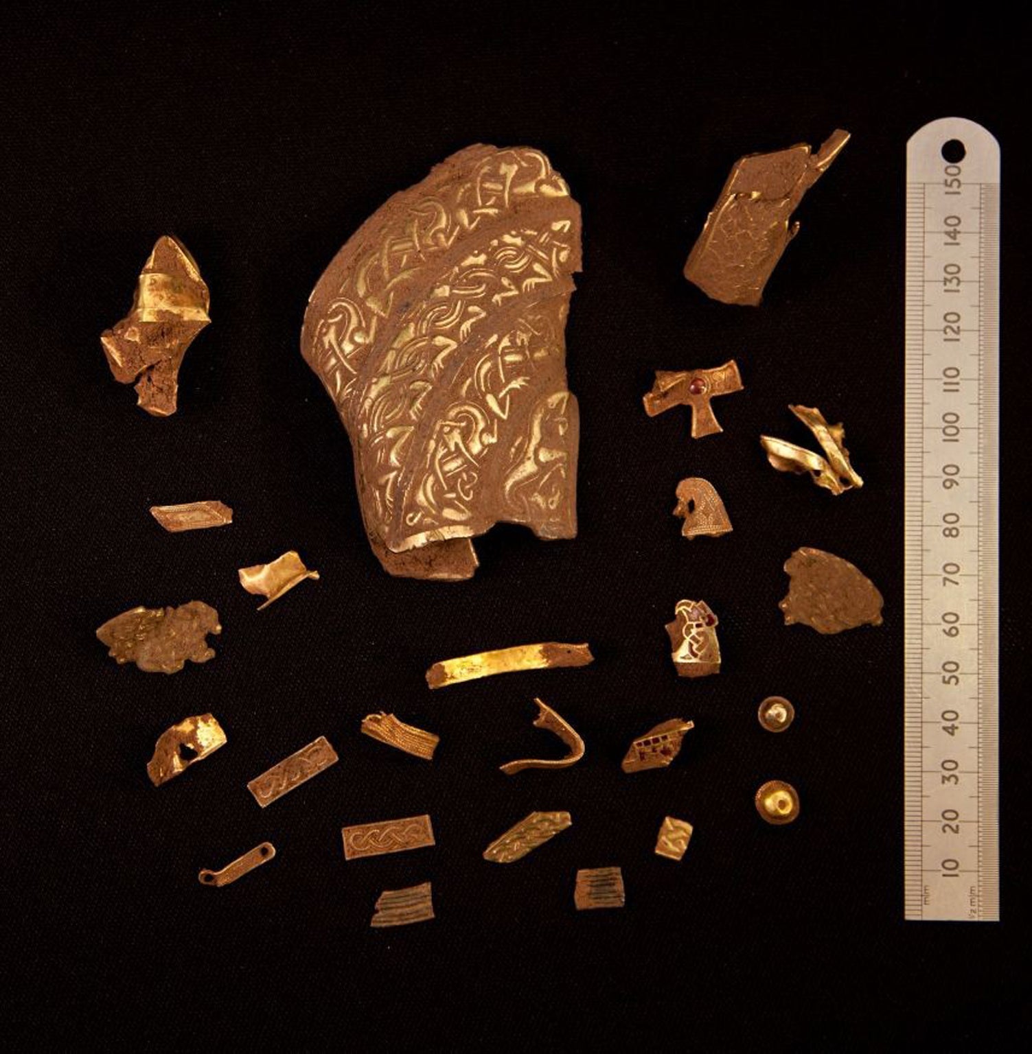A selection of the new pieces of gold and silver found at the site