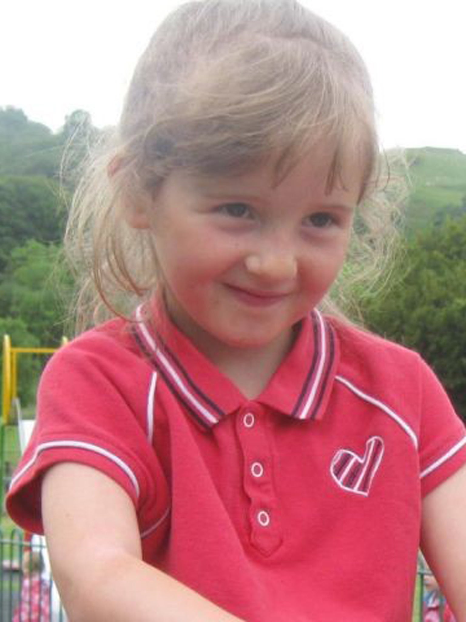 Five-year-old April was last seen playing out on her bike close to her home in Machynlleth, mid Wales, on the evening of October 1