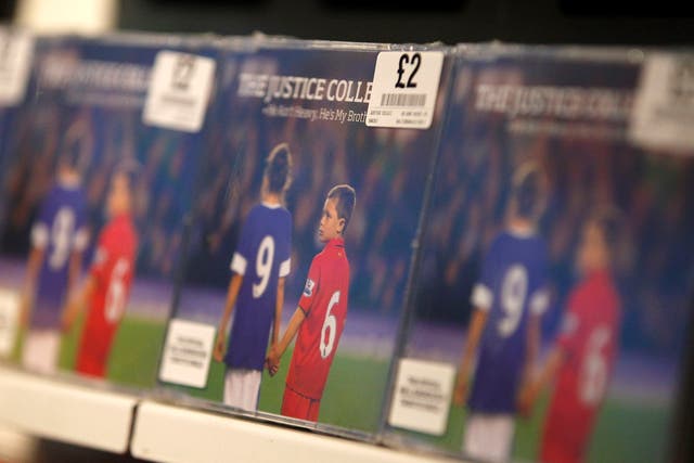 Copies of The Justice Collective's charity single 'He Aint Heavy, He's My Brother'