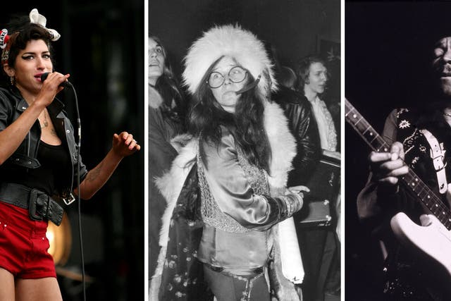 Amy Winehouse, Janis Joplin and Jimi Hendrix: members of the '27 club'