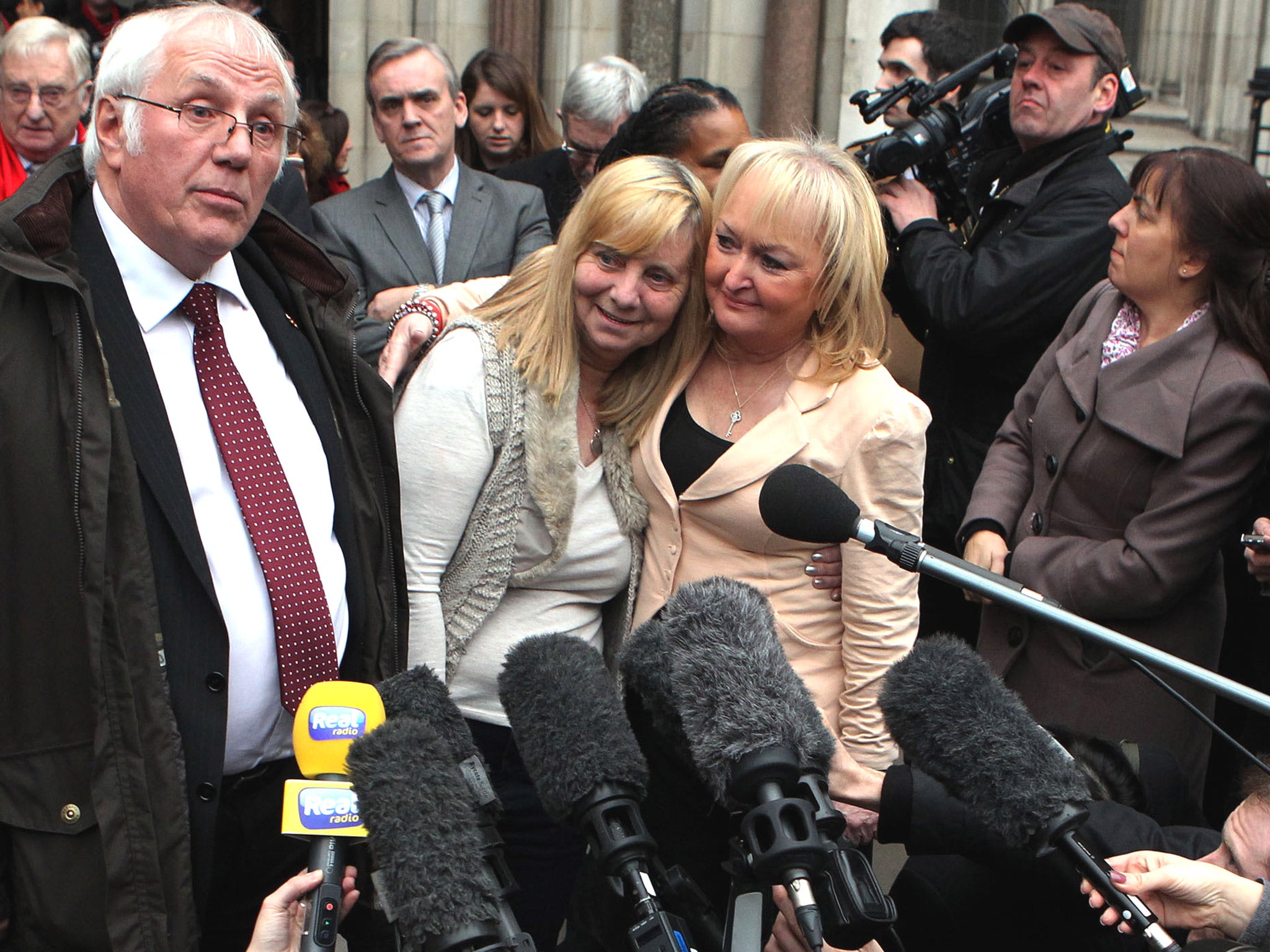 Trevor Hicks outside the High Court yesterday: 'We couldn't have written it better ourselves'