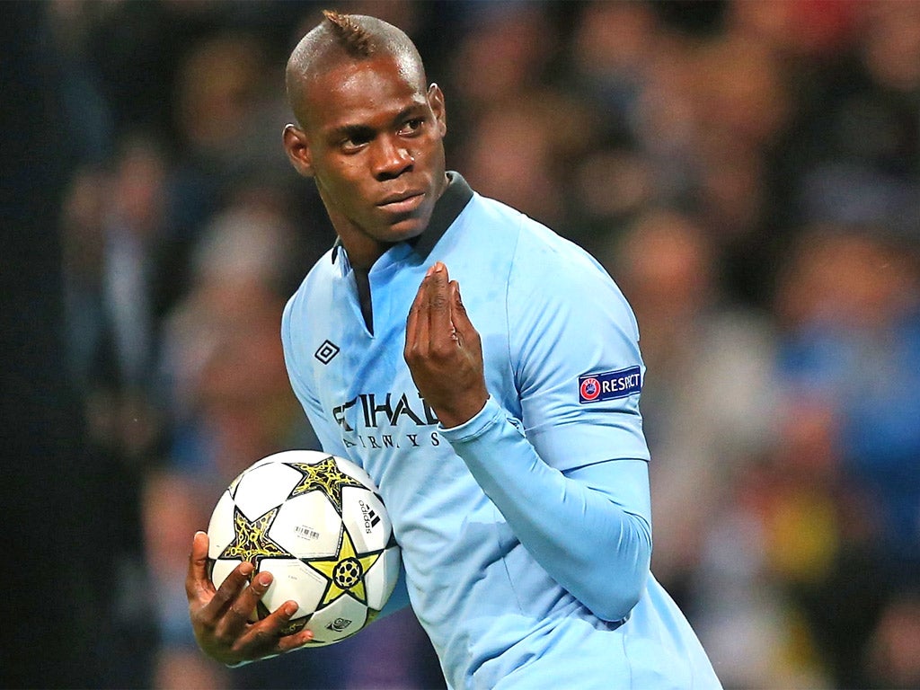 Balotelli during his time at Manchester City