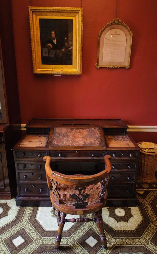 Sacred relic: Dickens's desk at the Museum